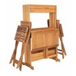 Safavieh Barley 3-Piece Teak/Wood Bistro Set with Flower Shelf in Natural