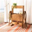 Safavieh Barley 3-Piece Teak/Wood Bistro Set with Flower Shelf in Natural