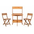 Safavieh Barley 3-Piece Teak/Wood Bistro Set with Flower Shelf in Natural