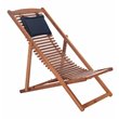 Safavieh Rendi Wood/Polyester Relax Chairs w/ Pillow in Natural/Navy (Set of 2)