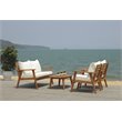 Safavieh Deacon 4-PieceWood/Polyester Outdoor Living Set in Natural/Beige