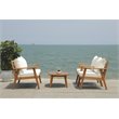Safavieh Deacon 4-PieceWood/Polyester Outdoor Living Set in Natural/Beige