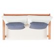 Safavieh Deacon 4-Pc Wood/Polyester Outdoor Living Set in Natural/Navy Striped