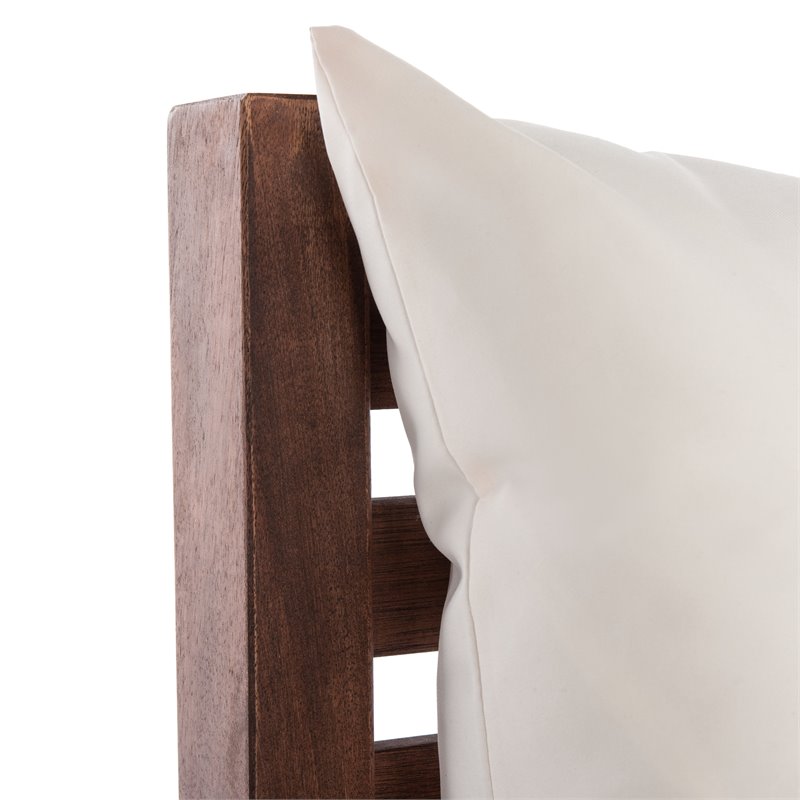 Safavieh Reid 4-Pc Wood/Polyester Outdoor Living Set in Gray Wash/Natural