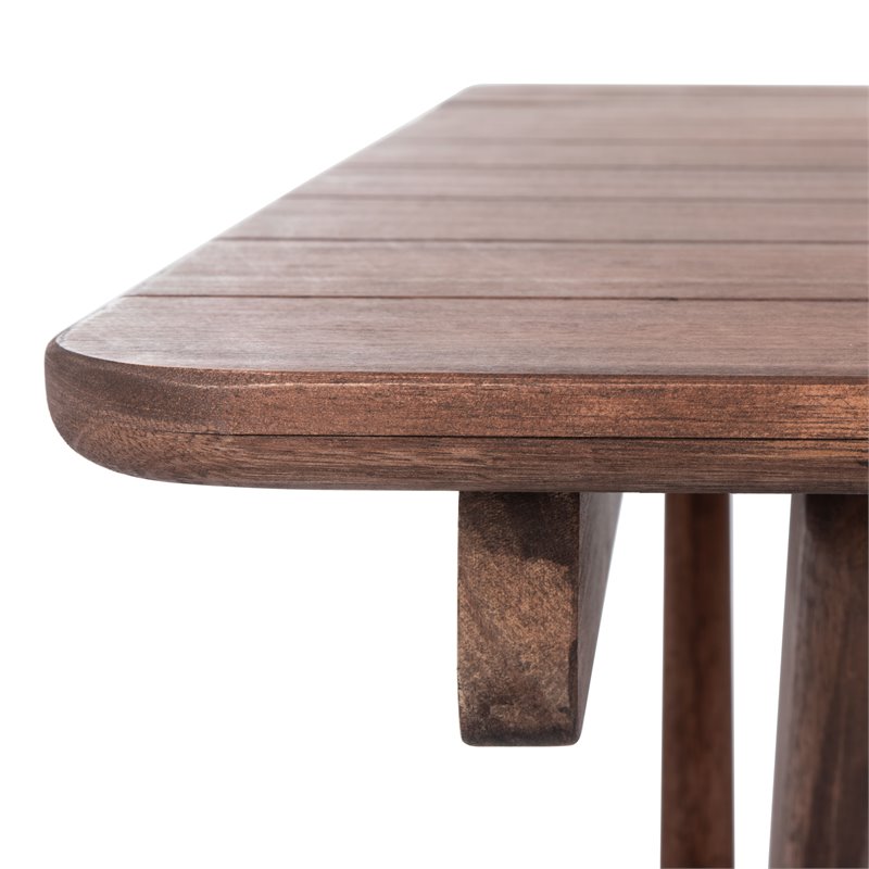 Safavieh Jardin 3-Piece Wood Outdoor Dining Set in Gray Wash/Natural/Beige