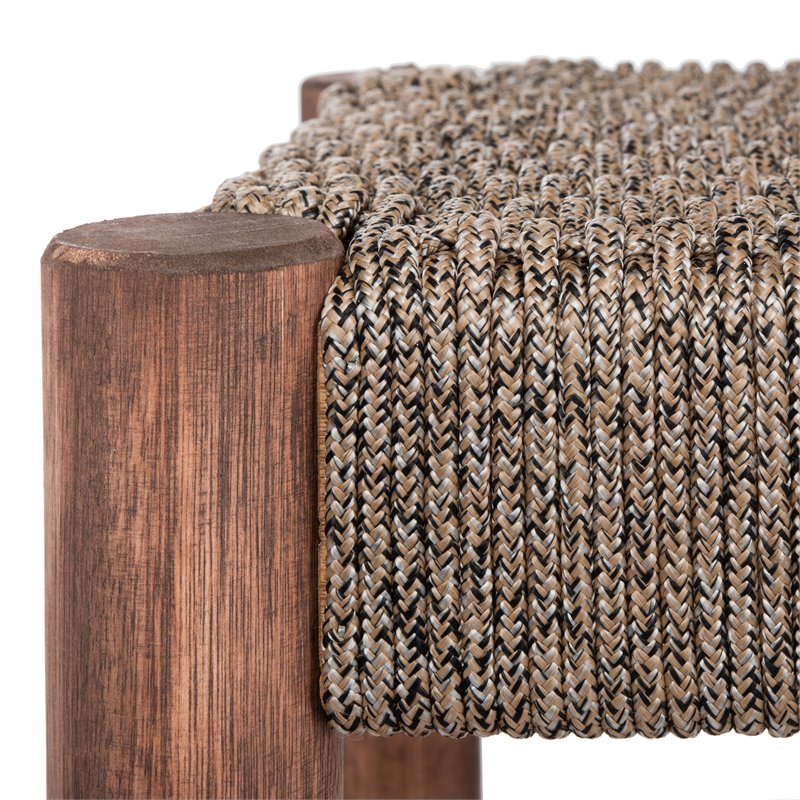 Safavieh Jardin 3-Piece Wood Outdoor Dining Set in Gray Wash/Natural/Beige