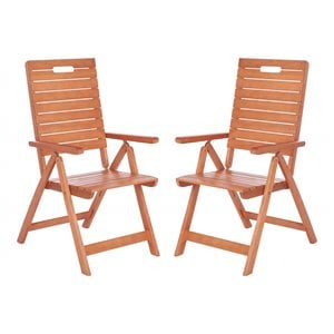 Safavieh Rence Eucalyptus Wood Outdoor Folding Chair in Natural (Set of 2)