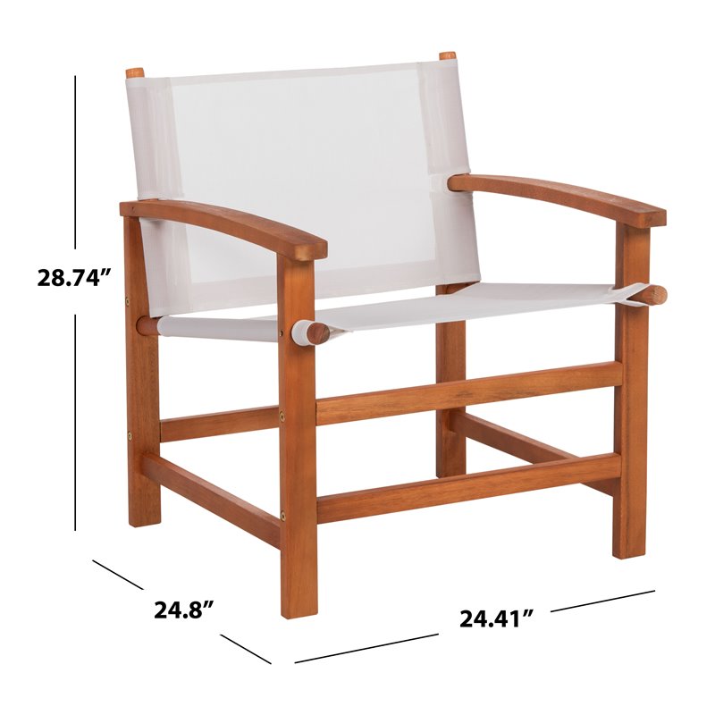 Safavieh Mardin 5-Piece Eucalyptus Wood Outdoor Dining Set in Natural/Beige