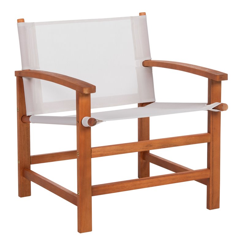 Safavieh Mardin 5-Piece Eucalyptus Wood Outdoor Dining Set in Natural/Beige