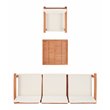 Safavieh Parcer 4-Piece Wood/Polyester Outdoor Living Set in Natural/Beige
