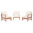 Safavieh Parcer 4-Piece Wood/Polyester Outdoor Living Set in Natural/Beige