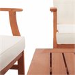 Safavieh Parcer 4-Piece Wood/Polyester Outdoor Living Set in Natural/Beige