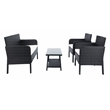 Safavieh Aboka 4-Piece Polyester Wicker/Steel Outdoor Living Set in Black/White