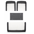 Safavieh Aboka 4-Piece Polyester Wicker/Steel Outdoor Living Set in Black/White