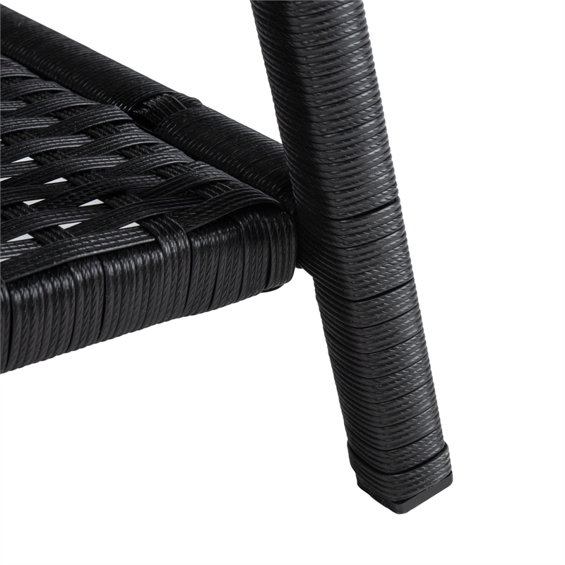 Safavieh Aboka 4-Piece Polyester Wicker/Steel Outdoor Living Set in Black/White