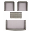 Safavieh Aboka 4-Piece Polyester Wicker/Steel Outdoor Living Set in Gray