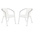 Safavieh Wrangell Rattan Indoor/Outdoor Stackable Arm Chairs in White (Set of 2)