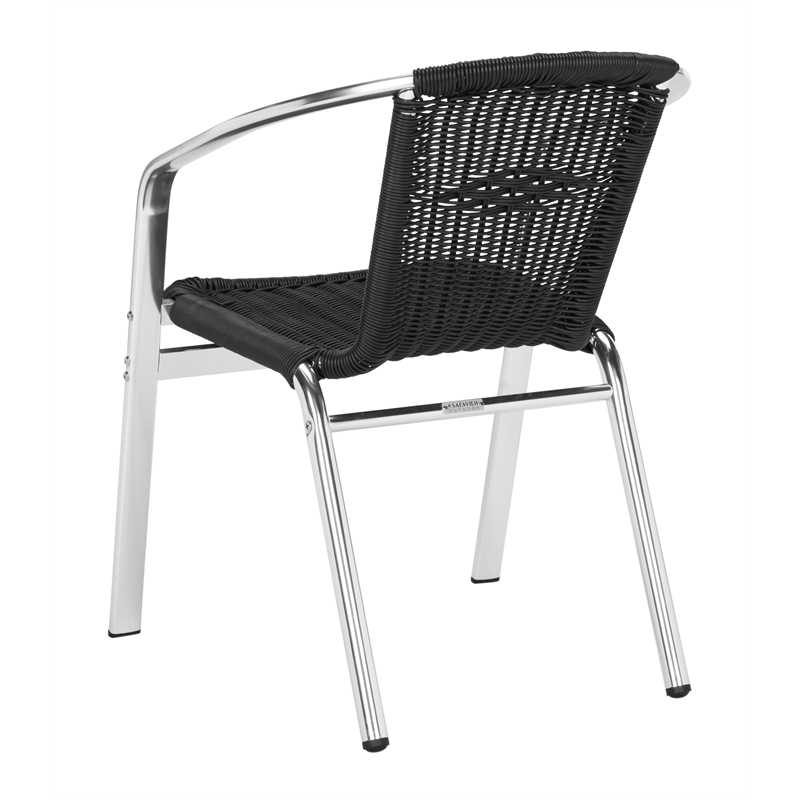 Safavieh Wrangell Rattan Indoor/Outdoor Stackable Arm Chairs in Black (Set of 2)