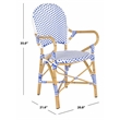 Safavieh Hooper Rattan Indoor/Outdoor Arm Chairs in Blue and White (Set of 2)
