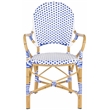 Safavieh Hooper Rattan Indoor/Outdoor Arm Chairs in Blue and White (Set of 2)