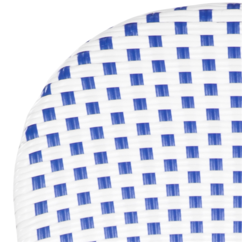 Safavieh Hooper Rattan Indoor/Outdoor Arm Chairs in Blue and White (Set of 2)