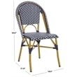 Safavieh Salcha Rattan Indoor/Outdoor Side Chairs in Navy/White (Set of 2)