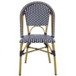 Safavieh Salcha Rattan Indoor/Outdoor Side Chairs in Navy/White (Set of 2)