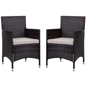Safavieh Kendrick Rattan Chairs in Brown and Sand (Set of 2)