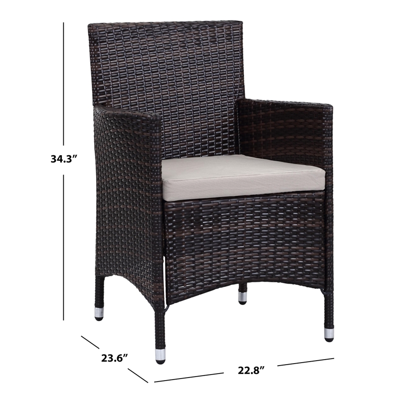Safavieh Kendrick Rattan Chairs in Brown and Sand (Set of 2)