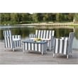 Safavieh Figueroa 4-Piece Rattan Outdoor Set in Navy and White