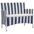 Safavieh Figueroa 4-Piece Rattan Outdoor Set in Navy and White