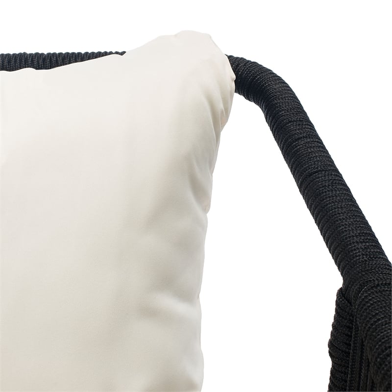 Safavieh Torsla 4-Piece Steel Metal Outdoor Living Set in Black Rope and Beige