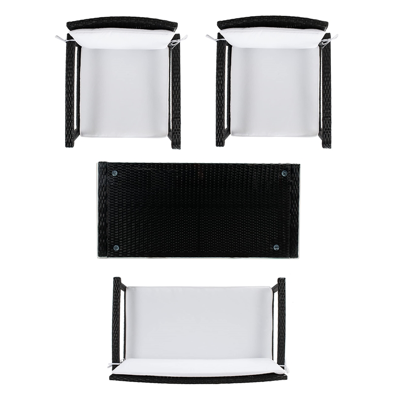 Safavieh Krissy Polyester Fabric/Foam Living Set in Black/White Cushion