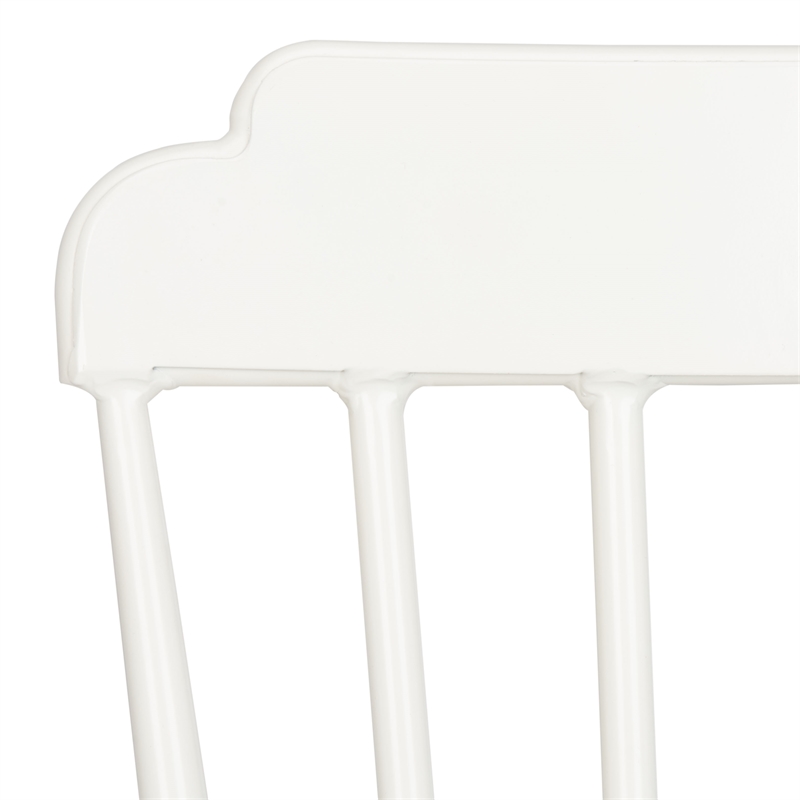 Safavieh Broderick Stackable Metal Outdoor Side Chairs in Matte White (Set of 2)