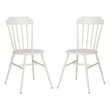 Safavieh Broderick Stackable Metal Outdoor Side Chairs in Matte White (Set of 2)