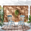 Safavieh Broderick Stackable Metal Outdoor Side Chairs in Matte Navy (Set of 2)