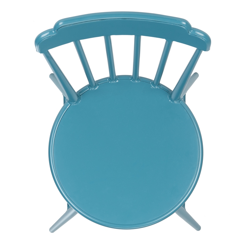 Safavieh Broderick Stackable Metal Outdoor Side Chairs in Matte Navy (Set of 2)