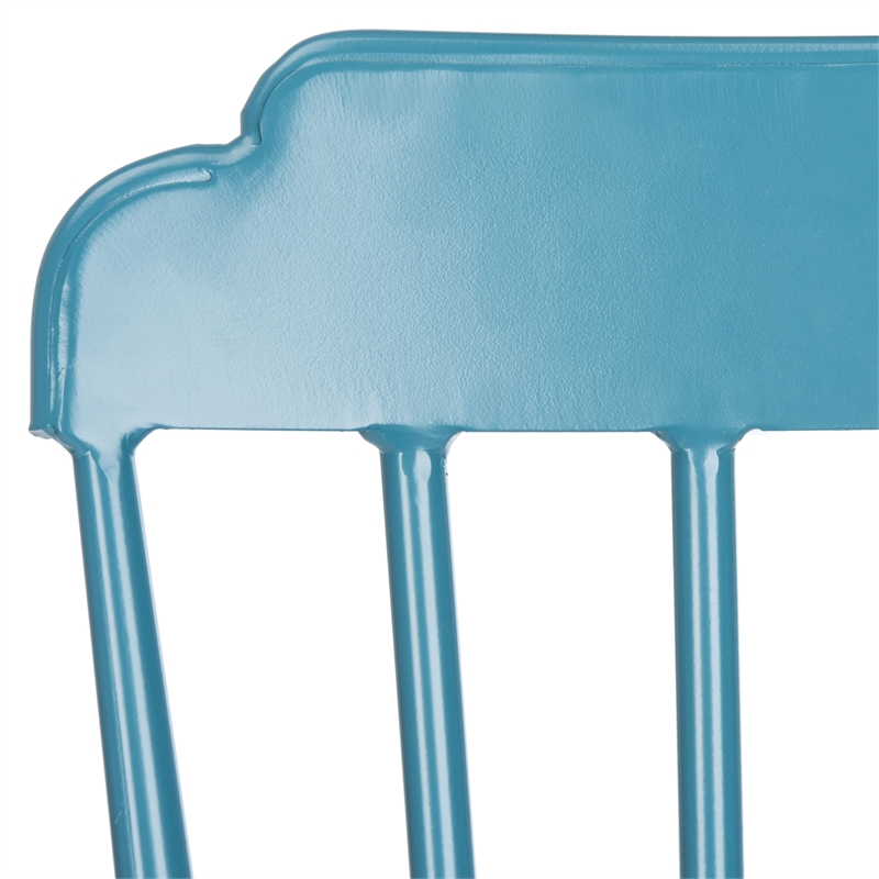 Safavieh Broderick Stackable Metal Outdoor Side Chairs in Matte Navy (Set of 2)