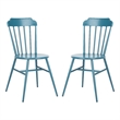 Safavieh Broderick Stackable Metal Outdoor Side Chairs in Matte Navy (Set of 2)