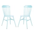 Safavieh Broderick Stackable Metal Outdoor Side Chairs in Baby Blue (Set of 2)