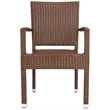 Safavieh Kelda Wicker / Rattan Outdoor Arm Chairs in Brown (Set of 2)