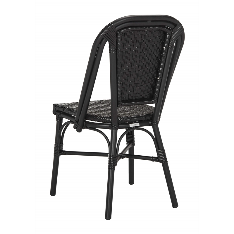 Safavieh Daria Wicker / Rattan Outdoor Arm Chairs in Black (Set of 2)