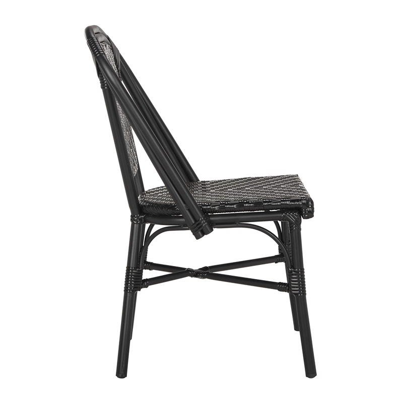 Safavieh Daria Wicker / Rattan Outdoor Arm Chairs in Black (Set of 2)