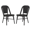 Safavieh Daria Wicker / Rattan Outdoor Arm Chairs in Black (Set of 2)