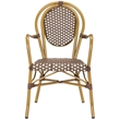 Safavieh Rosen Wicker / Rattan Outdoor Arm Chairs in Brown and White (Set of 2)