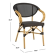 Safavieh Burke Wicker / Rattan Outdoor Arm Chairs in Black (Set of 2)