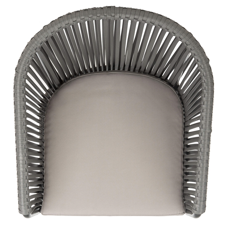 Safavieh Matteo Stackable Rattan Chairs in Gray Rope/Gray Cushion (Set of 2)