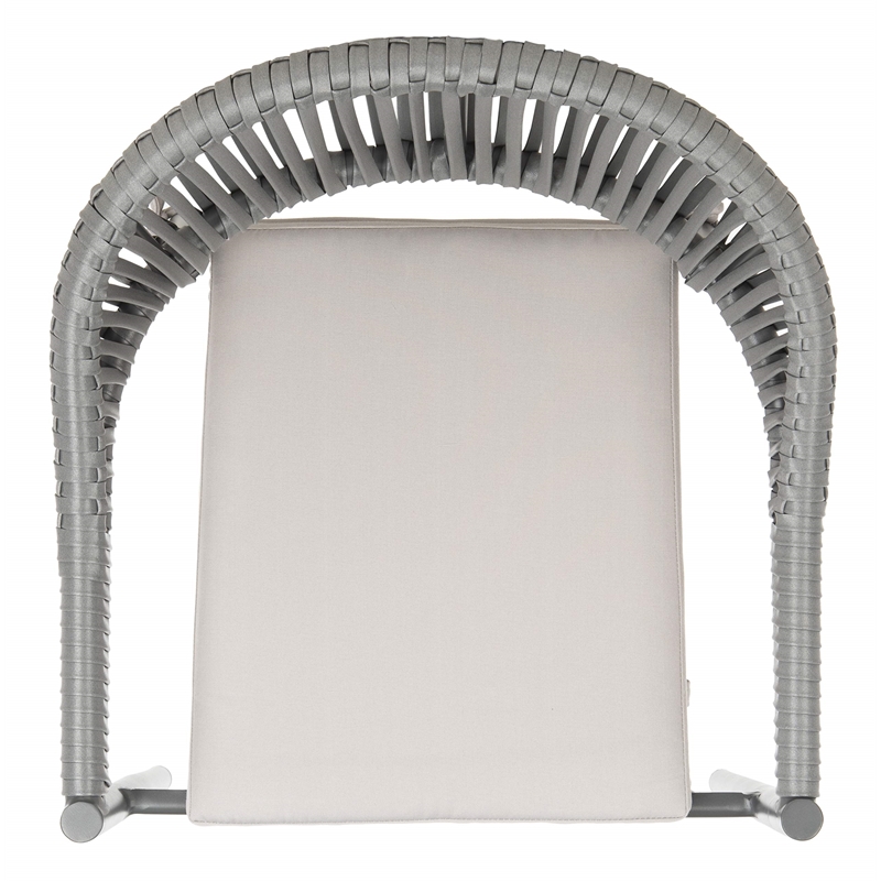 Safavieh Greer Stackable Rattan Chairs in Gray Rope/Gray Cushion (Set of 2)