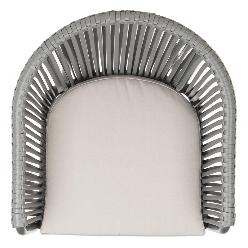 Safavieh Stefano Stackable Rattan Chairs in Gray Rope/Gray Cushion (Set of 2)