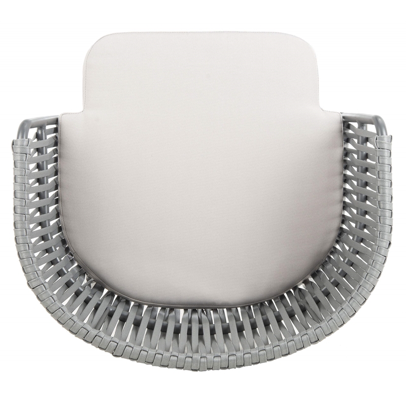 Safavieh Kiyan Rattan/Polyester Chairs in Gray Rope/Gray Cushion (Set of 2)